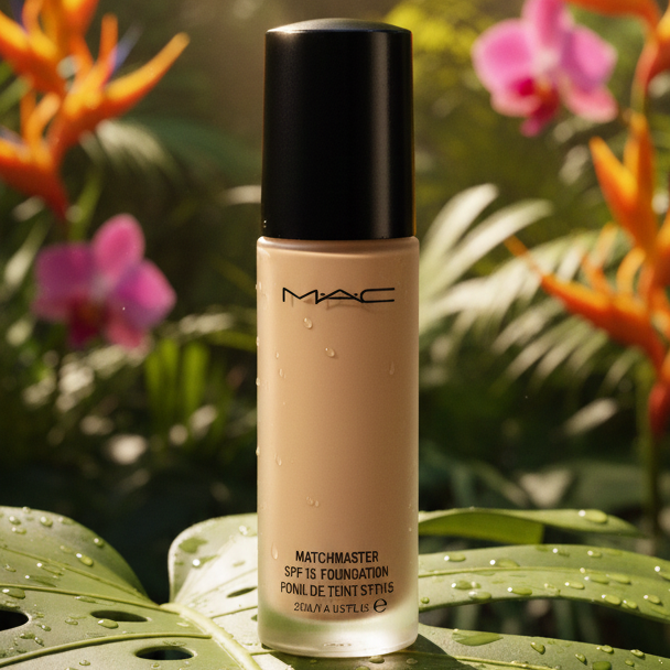 MAC Matchmaster SPF 15 Foundation NC15 – Natural Matte Finish, Medium Buildable Coverage, Oil-Free, Long-Wearing, Shade-Adapting Technology (50mL)