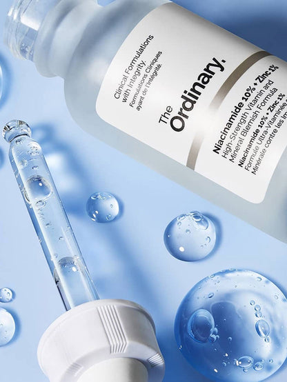 The Ordinary Niacinamide 10 Percent Plus Zinc 1 Percent Serum High Strength Vitamin And Mineral Blemish Formula For Oil Control Skin - 30ML