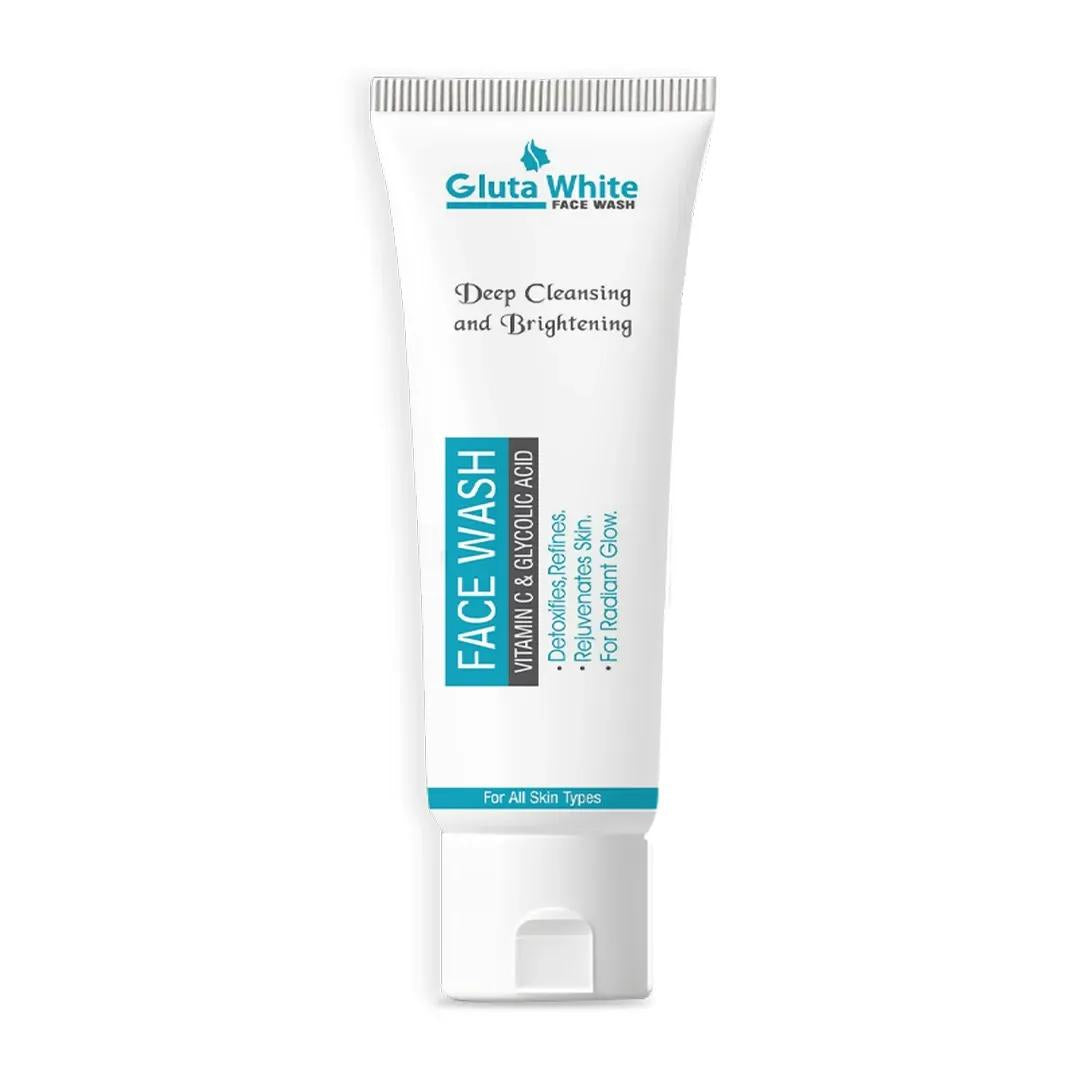 Gluta White Complete 3-in-1 Skin Brightening System – Includes Vitamin C & Glycolic Acid Face Wash, SPF 60++ Sunblock, and Advanced Night Cream for Radiance & Anti-Aging